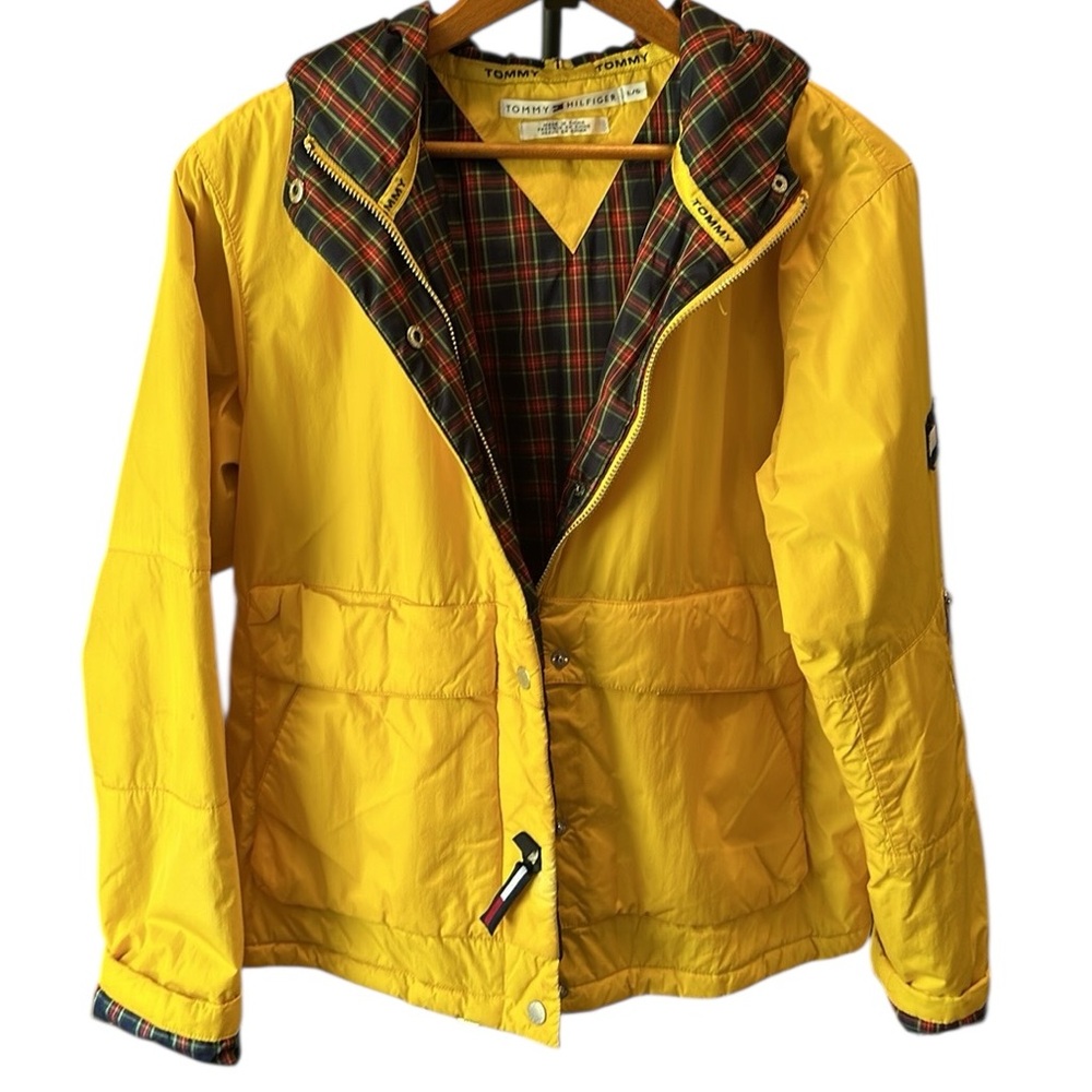 Tommy Hilfiger Yellow Zipper and Snap Jacket with Hood - Picture 12 of 12